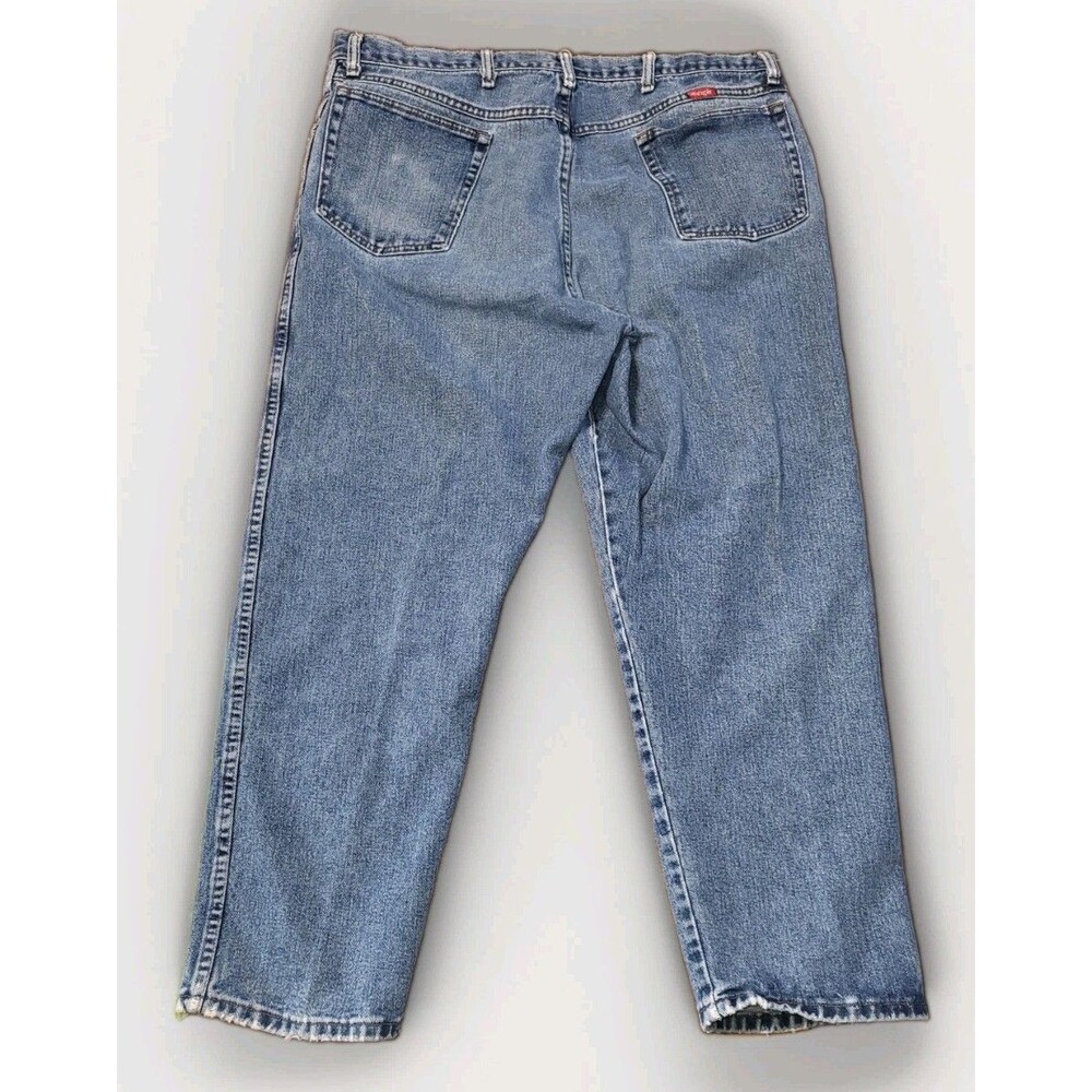 Vintage 90s Wrangler Jeans Mens 40x30 Made in USA Blue Denim Relaxed Baggy - Picture 2 of 11